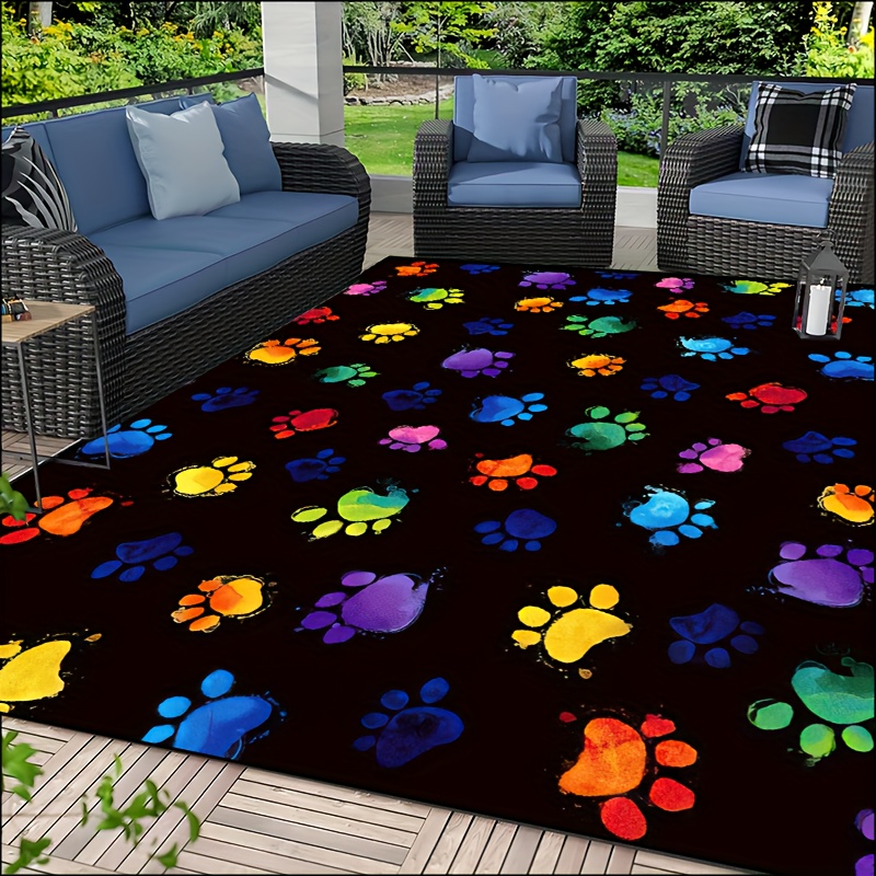 1pc Vibrant Dog Paw Print Area - огляд і ціна Commercial Printing And Design