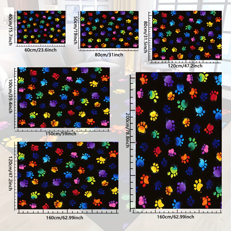 1pc Vibrant Dog Paw Print Area - огляд і ціна Commercial Printing And Design