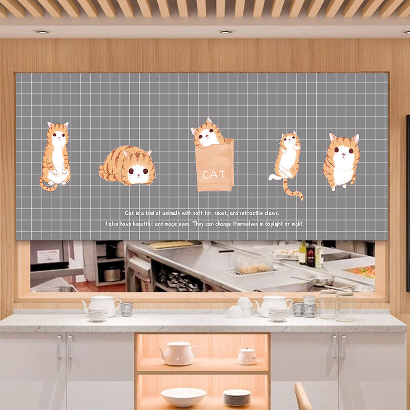 VIKAMA Grey Grid Cartoon Noren - огляд і ціна Commercial Printing Rates
