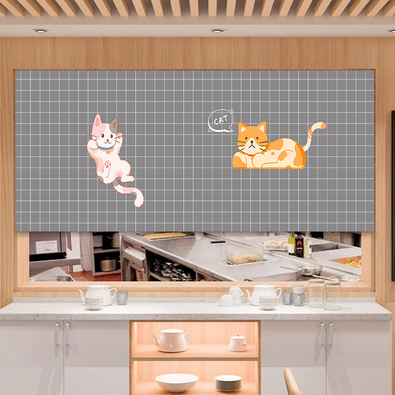 VIKAMA Grey Grid Cartoon Noren - огляд і ціна Commercial Printing Rates