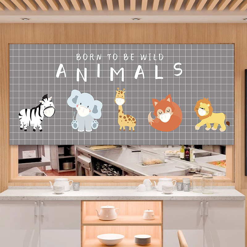 VIKAMA Grey Grid Cartoon Noren - огляд і ціна Commercial Printing Rates