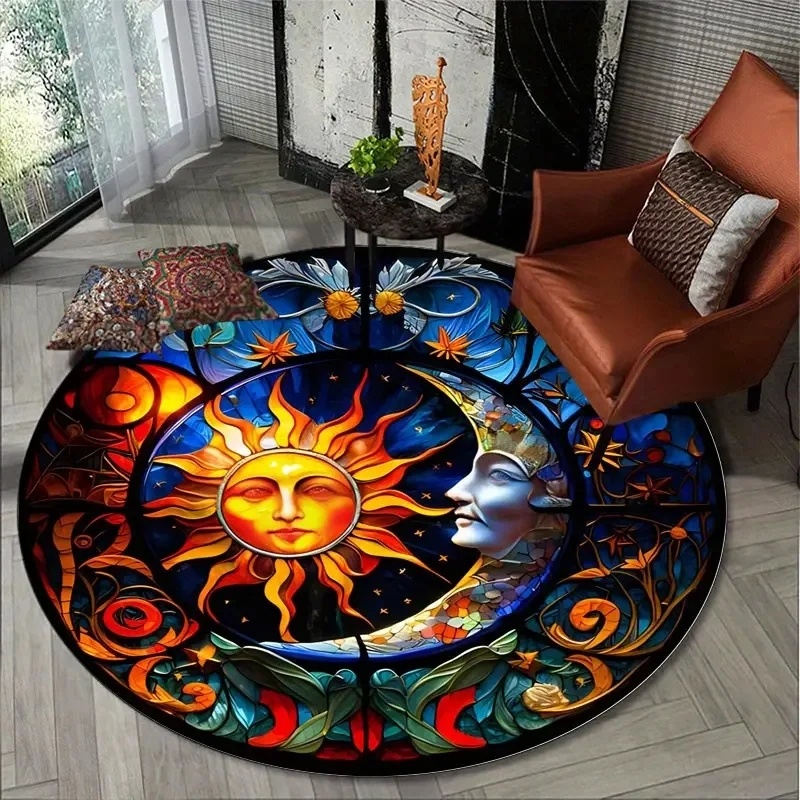 Sun Moon Mystical Round Rug, S - огляд і ціна Commercial Glass Printing