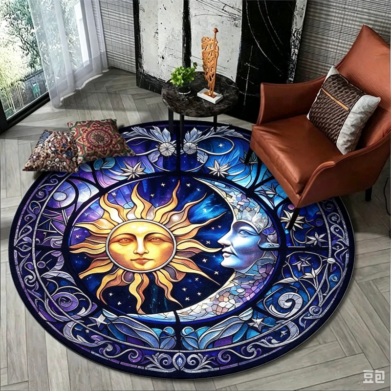 Sun Moon Mystical Round Rug, S - огляд і ціна Commercial Glass Printing