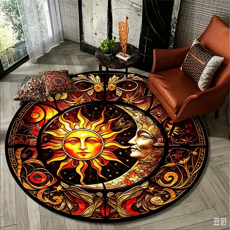 Sun Moon Mystical Round Rug, S - огляд і ціна Commercial Glass Printing