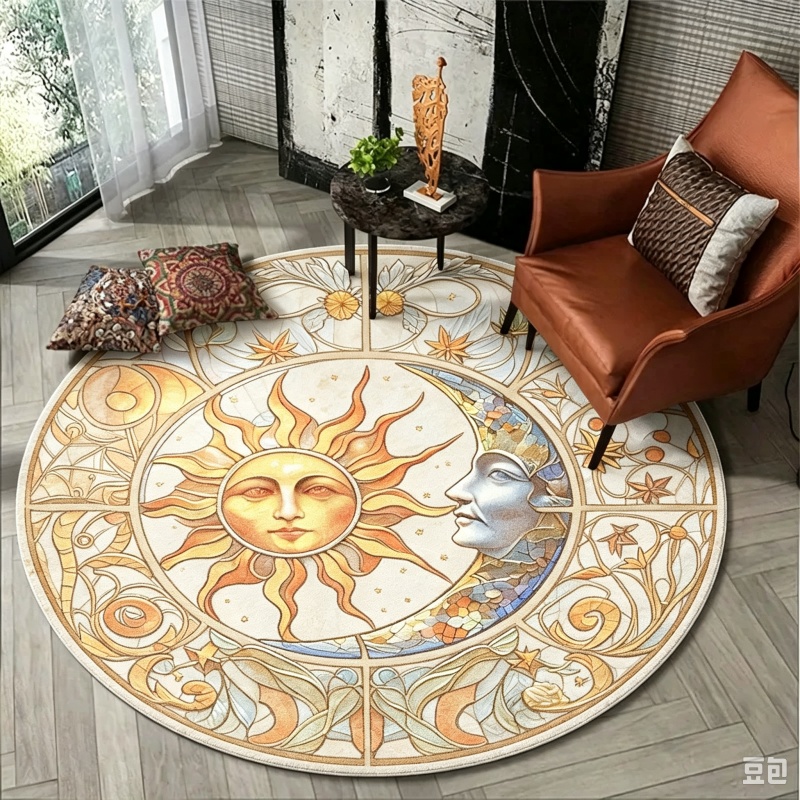 Sun Moon Mystical Round Rug, S - огляд і ціна Commercial Glass Printing