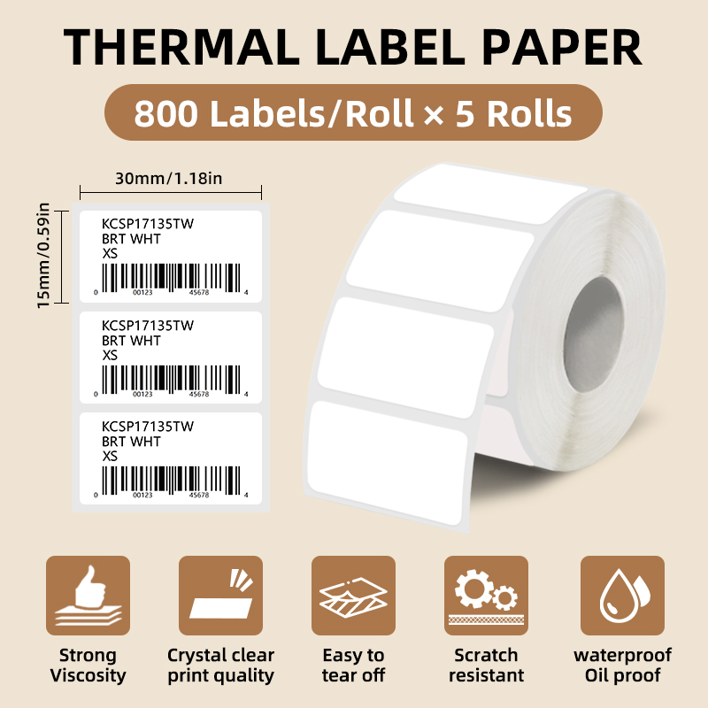 5 Rolls of White Label Sticker - огляд і ціна Commercial Printing Machine