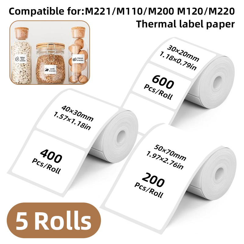 5 Rolls of White Label Sticker - огляд і ціна Commercial Printing Machine