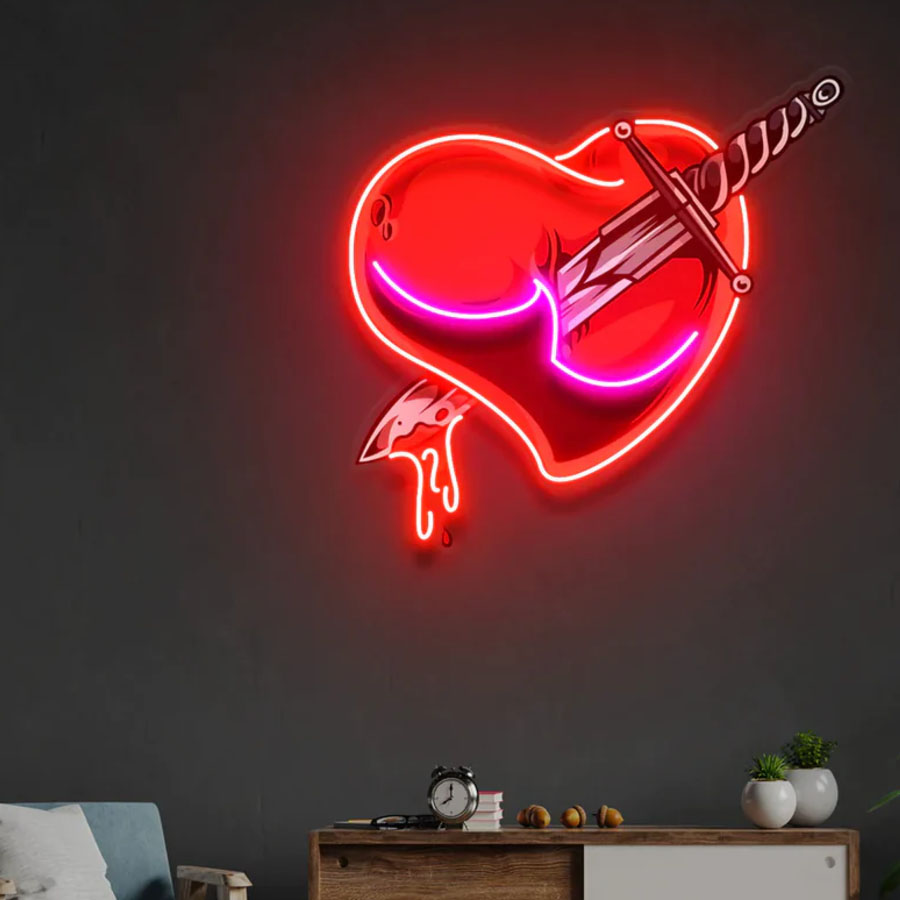 Love Hands Neon Artwork Neon L - огляд і ціна Commercial Glass Printing